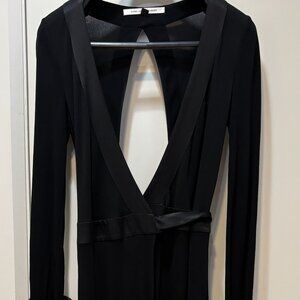 DVF Black backless wrap dress, size 6, vintage from 2007 collection